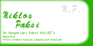 miklos paksi business card